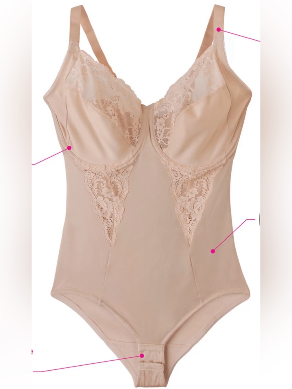 Maidenform Nude Lace-Trim Shaping Bodysuit